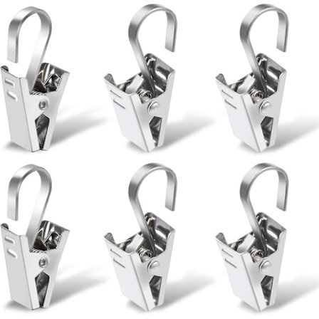 Gardinklyper, Sopito 100 stk Små Metall Gardinklyper med Kroker for Hjemmevindu Håndverksutstillinger og Utendørsutstyr, Sølv