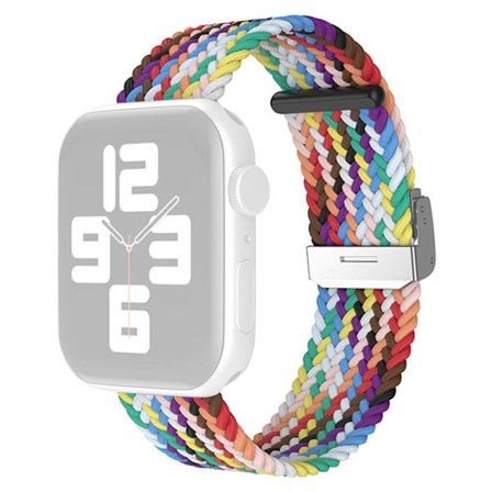 Apple Watch (45 mm) klockarmband i enkel nylon - Regnbågsfärg