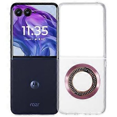 Motorola Razr 50 Ultra 5G Magneettinen Suojakotelo Iskunkestävä PC Puhelinkuori Strassikoristeella (Tyyli E)