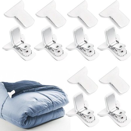 Dynevårsclips - 12-pak - 3,5*4*1,7 cm - Robuste og holdbare clips - Hvid