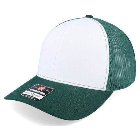 Richardson - White trucker Caps - 112 Alternate White/Dark Green Trucker @ Hatstore