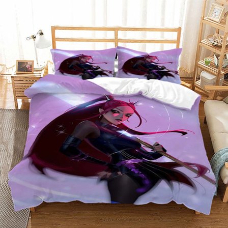 Anime Dynetrekksett 140*200cm Demon Hunter Mikrofiber Dynetrekk Putetrekk Sengetøy for Gutter Jenter Gave