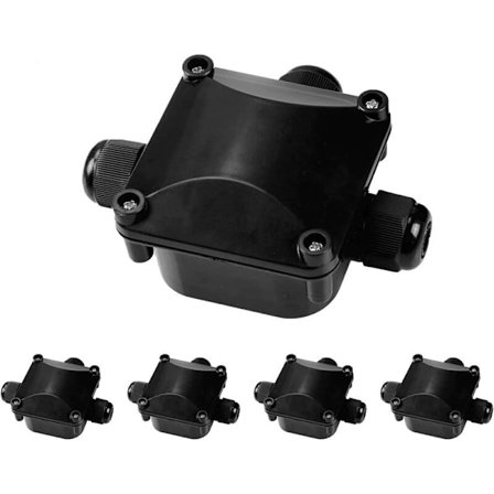 Kolmitie muovinen LED-valaisin vedenpitävä liitäntälaatikko (musta kolmipäinen 5 kpl) sopii työkaluhuoneeseen