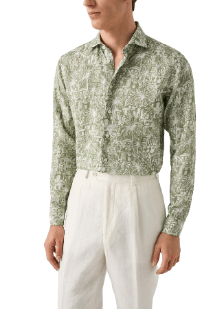Eton Gauidi Garden Skjorta Slim Fit Skjortor Herr Grön 39