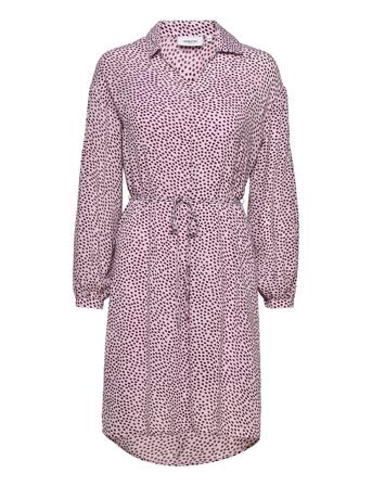 Nathea Rikkelie Ls Dress Aop Knælang Kjole Lyserød MOSS COPENHAGEN