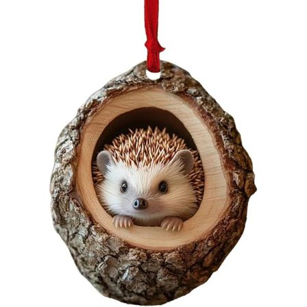 Juletræsornamenter med dyr, Juletræ Dyremønster Akryl Ornament, Sæsonbestemt indretning til juletræer 2 stk