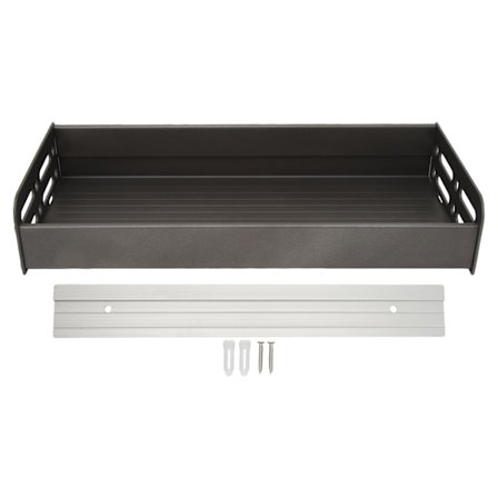 Flytende Hyller Rom Aluminium Veggmontert Dekorativ Oppbevaringshylle for Kjøkken Bad Stue Soverom Grå