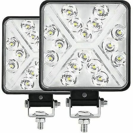 Par 4 Led Traktor Arbejdslys 48w 8000lm 6000k Led Forlygte 4x4 Ip67 Ekstra Lys Led Motorcykel Firkantet 8d Linse Ekstrem Høj Lysstyrke Til