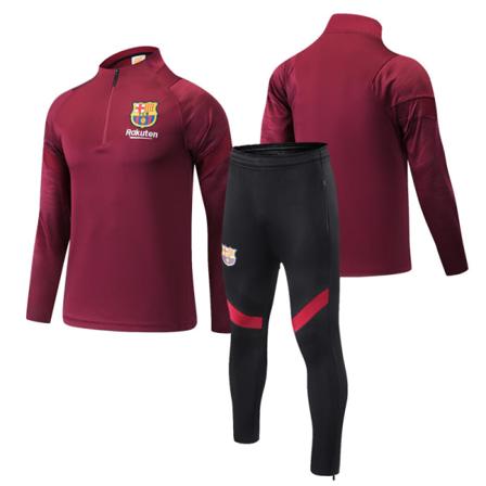 23 Ny Barcelona Fotballtreningstrøye Langærmet Voksen Ståkrage Med Halv Glidelås Høst- Og Vintertrøye Barcelona XS [Høyde: 130-140cm]