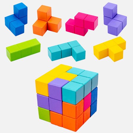 Geometrisk kube stableleke, Rubiks kube-kompatibel for barn