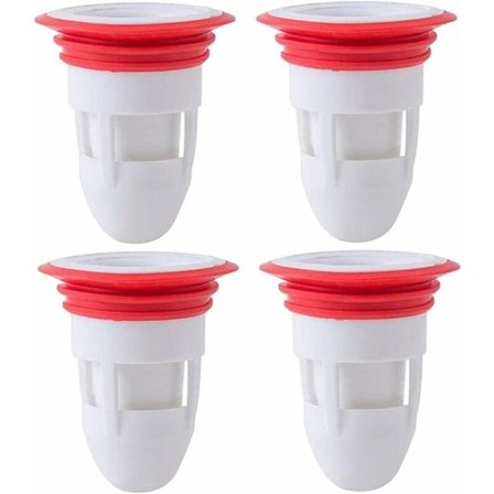 4 stk gummi anti-lukt gulvavløp dusjavløp for bad uten filter egnet for lekkasje bad-kjøkkenrør-gulv. (hvit)