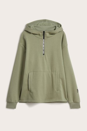 Kappahl | Bluza z kapturem, na zamek błyskawiczny | Zielony