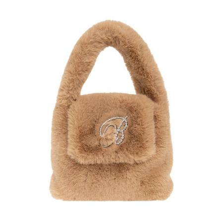 Blumarine, Faux fur handbag Bruin, Dames, Maat:ONE Size