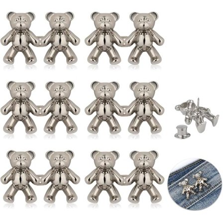 6 Par Jeans Knapper til Løse Jeans, Sød Bjørn Talje Spænde