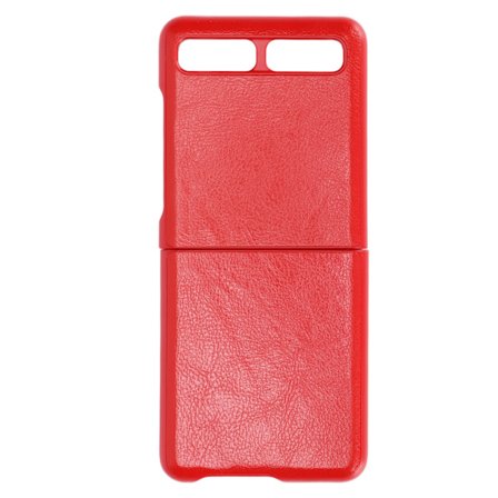 Läderfodral för Samsung Galaxy Z Flip, skyddande skal, reptåligt, rött, typ 2