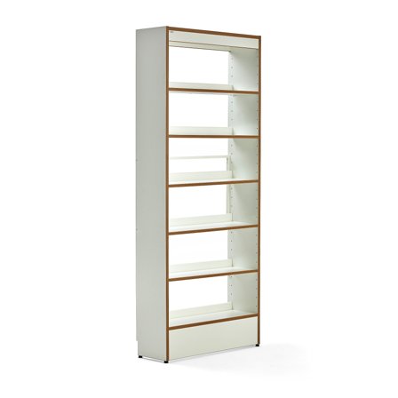 Bibliotheksregal STORY, basic, einseitig, 2240x922x305 mm, 6 Fachböden, weiß