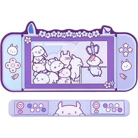 Stor Kanin Mussemåtte Og Håndledsstøtte Sæt - 30,5'' X 16'' Skridsikker Gummibund Skrivebordspude Og Håndledsstøtte - Laptop Skrivebordsmåtte Til 