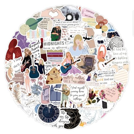 100 Singer Taylor Swift Form Stickers Vandtætte Stickers