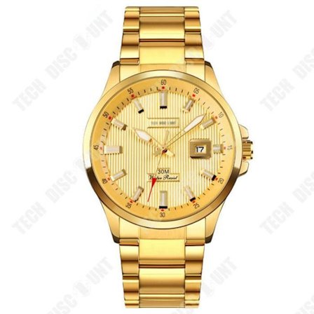 Vintage-kello - TD - Malli 1654 - Kulta väri - Ruostumatonta terästä ranneke - Vedentäyttävä