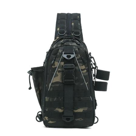 Ryggsäck En axel Väska med två axlar Multifunktionell taktisk bröstväska Stor kapacitet Utomhus Resor Ryggspö Fiske Fiskeväska Style 4# backpack-ACU