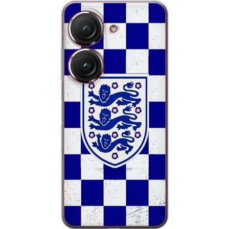Yhteensopiva Puhelinkuori Asus Asus Zenfone 9 Graafinen shakkiruudukkokuviointi sinisellä ja valkoisella, klassisella heraldisella vaakunalla, retroh