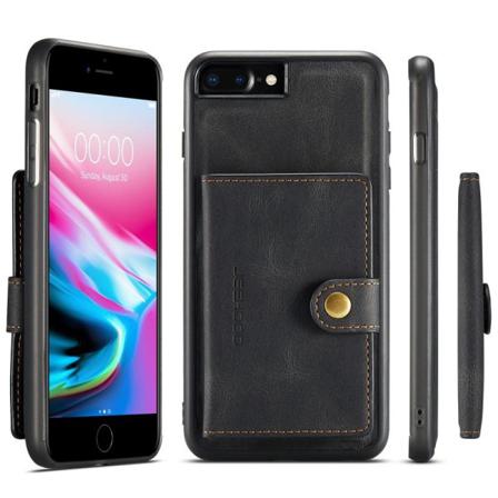 Iphone 8 Plus Stöttåligt Skal Med Magnetisk Korthållare Jeehood Svart