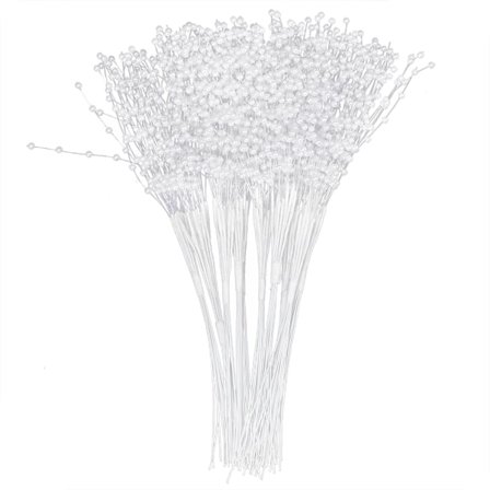 100 kpl helmiä tikkuja kannettavia ABS DIY koristetarvikkeita hääjuhliin valkoinen