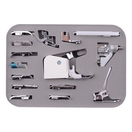 15 st Symaskin Pressar Fot Walker Kit Cy-015 Låg Fot Adapter Blixtlåsfötter