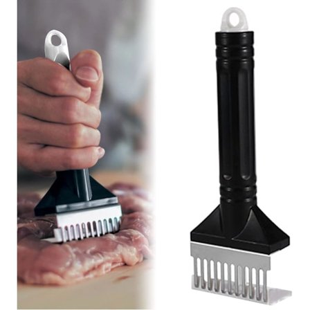 1 stk Svart Rustfritt Stål Løst Kjøttpinne Kjøkken Presset Biff