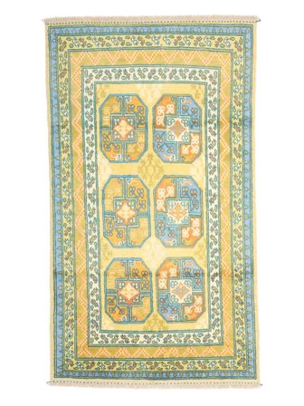 Noué À La Main Afghan Fine Tapis 112X196 De Laine Vert/Orange Petit