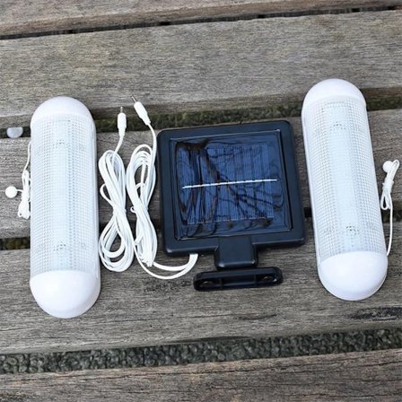 LED Solcelledrevet Lys, Oppladbart Split Solcelledrevet Lys med Trekkledning Garasje Skur Arbeidslys for Utendørs Innendørs Hage, Drivhus, Gang, 