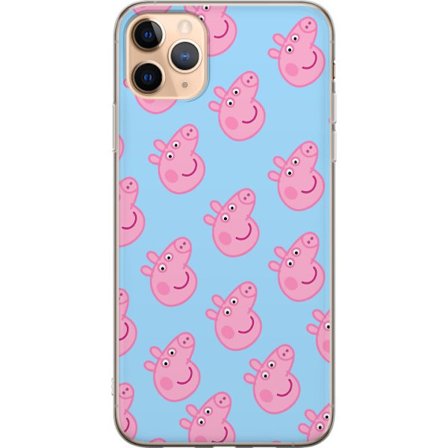 Kompatibel Mobilcover til Apple iPhone 11 Pro Max Peppa Pig baby figur i pastelfarver, sød tegnet børneillustration med blød minimalistisk stil
