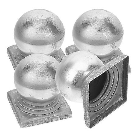 Metal Stolpe Rækværk Hætter Kugleformede Stolpehætter Til Rækværk Udendørs Brug 4 Sæt 10.00X10.00X10.00CM