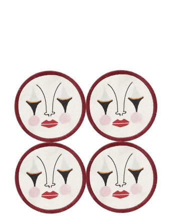 Pierrot Coaster Set Of 4 Pink Anna + Nina
