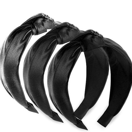 Læder Hårbøjle til Kvinder, Skridsikker Knude Bred Hårbøjle - Yoga & Trænings Hårbånd, Mode Hårtilbehør til Sport, Fitnesscenter & Altid