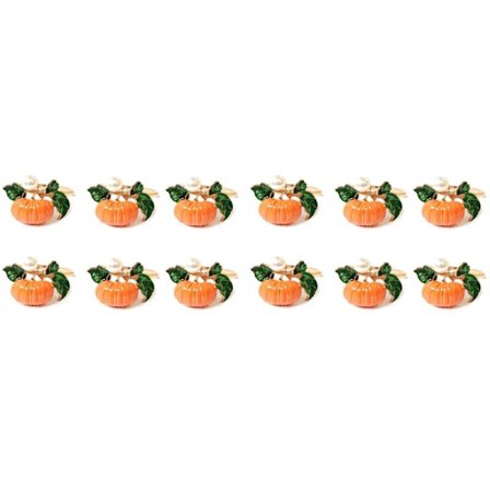 12 stk. Halloween Thanksgiving græskar servietring mønster soveværelse sæt bord serviet knap høst tema servietring