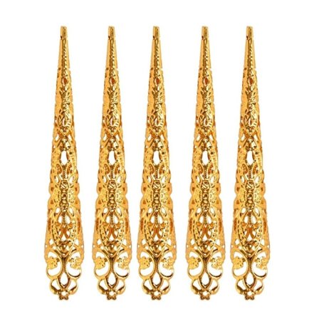 5st False Nail Finger Smycken GULD
