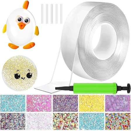 Uppgradera Nano Tape Bubble Kit, Dubbelsidig Tape Plast Bubble, elastisk tejp Ny