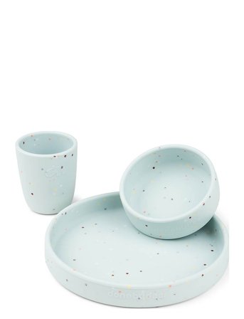 Done by Deer Silicone Dinner Set Confetti Blue - Blue - ONE SIZE