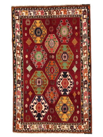 Qashqai Fine Rug Hand Knotted 150X240 Dark Red/Brown