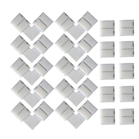 2 stk. Splitterkabel 1 til 2 RGB LED-30cm, Hvid