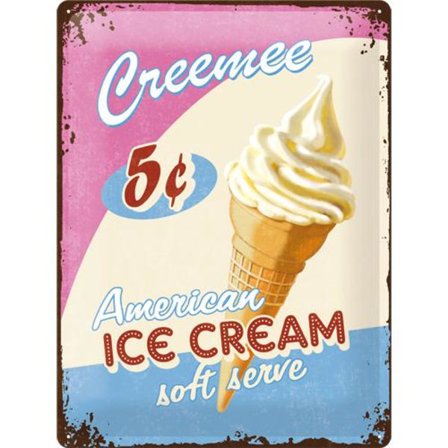 Metallskylt 30Ã—40 cm American Ice Cream