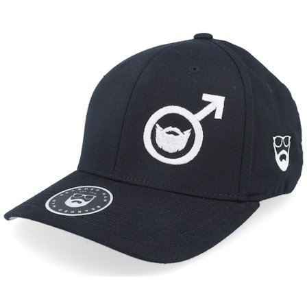 Bearded Man - Preto flexfit Boné - Beard Symbol Black Flexfit @ Hatstore