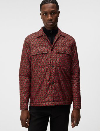 J. Lindeberg Nile Padded Print Overshirt - Brown - S