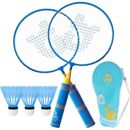 Badmintonsæt til børn, 1 par badmintonsæt Letvægts badmintonketsjere til børn med 2 badmintonketsjere Blå