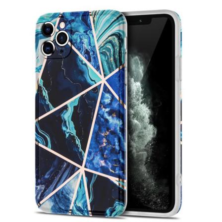 Iphone 11 Pro Max - Lyxigt Marmor Tpu Skal - Blå Blue Blå