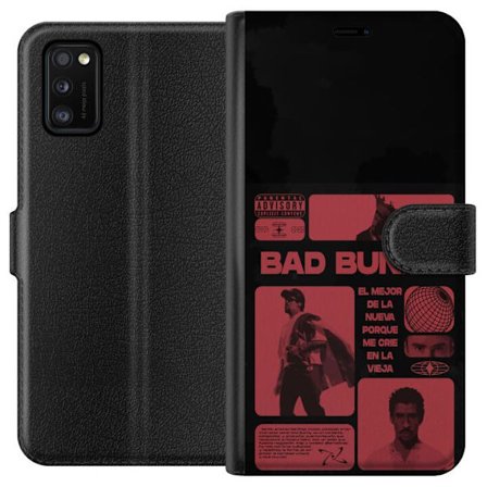 Kompatibel Tegnebogsetui til Samsung Galaxy A41 Bad Bunny NFL-inspireret skjoldlogo med amerikansk fodbold og stjerner