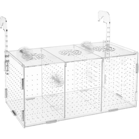 Akvaario Kasvatusallas - 30x15x15CM, Akryylinen Akvaario Kalojen Kasvatuslaatikko, Akvaario Kasvatusallas, Läpinäkyvä Kalojen Hautomo Pienille Guppy-