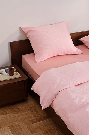 Jotex - Påslakanset i Muslin Enkelsäng Ljusrosa AMILIA - Köp Enkelsäng hos Jotex