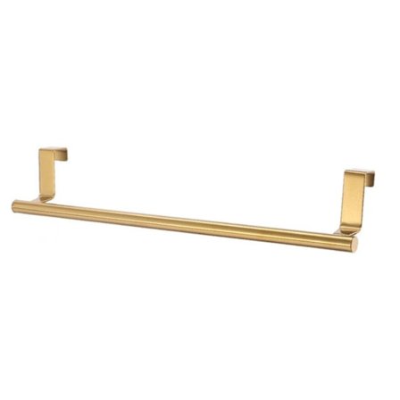 Hengende kjøkkenhåndklestativ i rustfritt stål, te-håndkleholder uten boring, 36 cm lang (Gull)